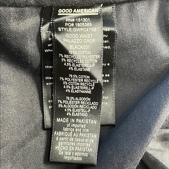 NWT Good American Good Waist Palazzo Crop Jeans Black High Rise Plus Size 28 - Picture 12 of 13